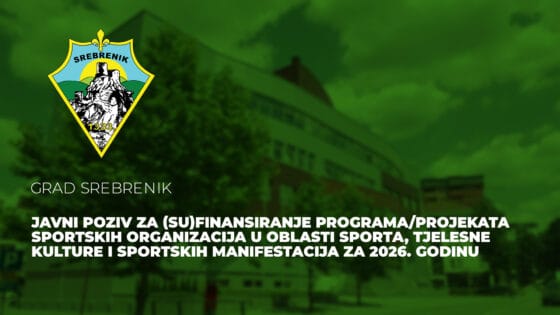 Ponovni Javni poziv za izbor organizacije koja će realizovati projekat sportsko-edukativnih aktivnosti za djecu do 16 godina, kao i organizaciju „Dana sporta“ i muzičkog koncerta povodom Dana Grada Srebrenik.
